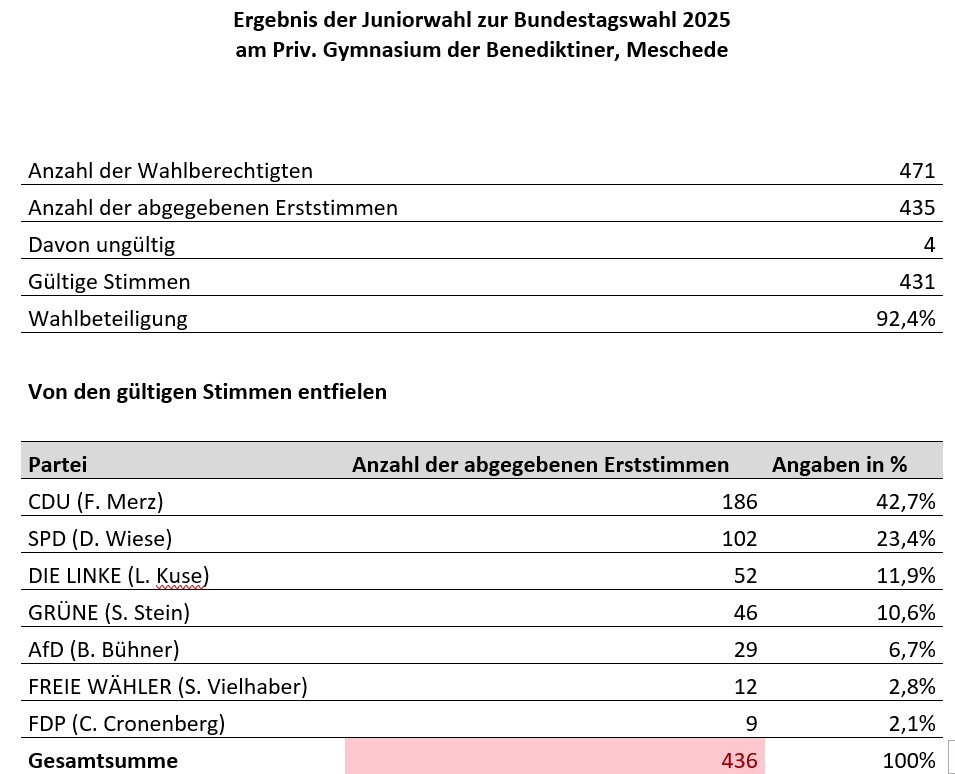 2025 Erststimmenergebnis